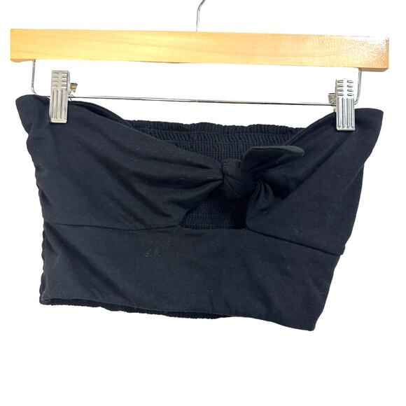 Aritzia Wilfred Daveney cropped‎ tie front tube top black size Small - Picture 1 of 4